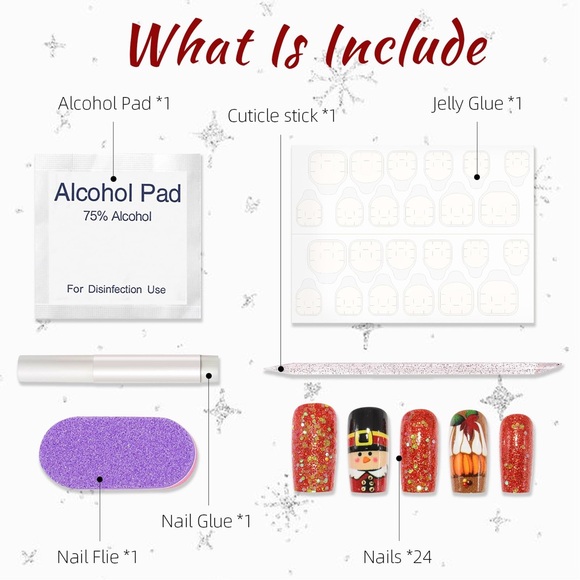 Press on Nail Thanksgiving Day Medium Coffin False Nails Glitter Orange Acrylic - Picture 3 of 6